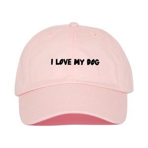 I love my dog embroidered dad hat